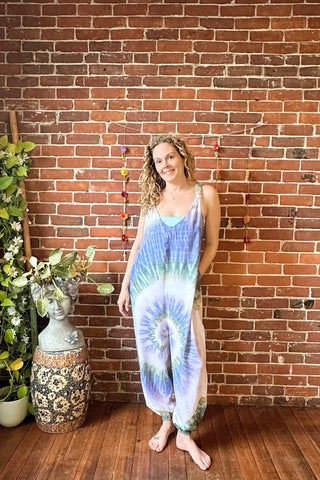 Ophelia Tie Dye Spiral  Jumpsuit / Overalls Multiple Colors Available- Fair Trade Made