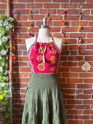 Size 0-12 In Bloom Reversible Kantha Halter Top