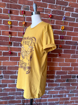 Free Spirit Butterfly TShirt - Golden Yellow