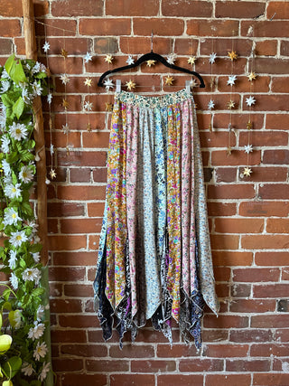 Boho Handkerchief Patchwork Spin Skirt With Plus Sizes! Floral - Fair Trade Made