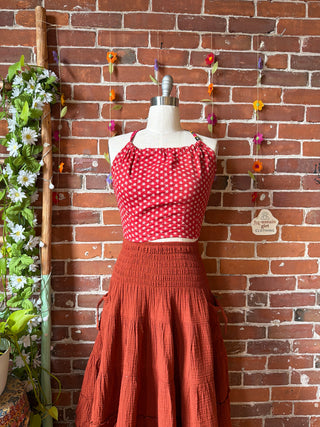 In Bloom Reversible Kantha Halter Top - 100% Cotton - Fair Trade Made - “Plus” Size