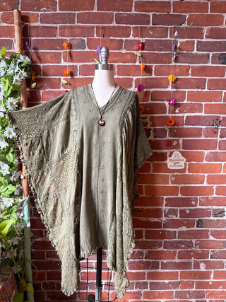 Autumn Skies Stonewashed Flowy Poncho Tunic - Multiple Colors Available- Fair Trade Made
