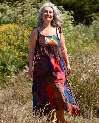 Afternoon Tea Earthy Patchwork Dress