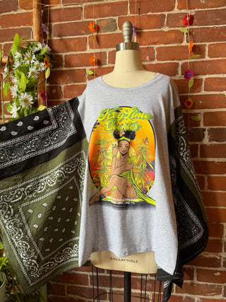 OOAK Summer Collection- Upcycled Key Lime Cookies Bandana Poncho Tee