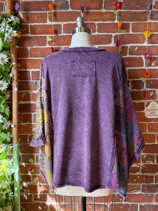 OOAK Summer Collection - Upcycled Flower Patch Patchwork Poncho Style Top