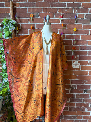 Summer Dreams 100% Silk Poncho Robe- Fair Trade Made