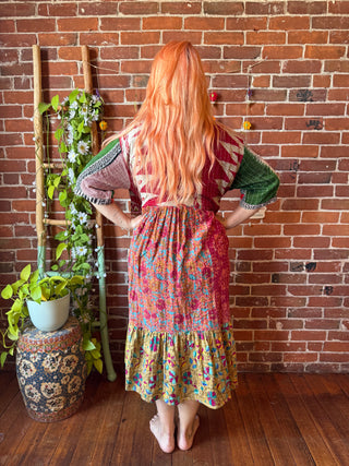 Coffee In The Morning Kantha Dress - Fits up to 3X