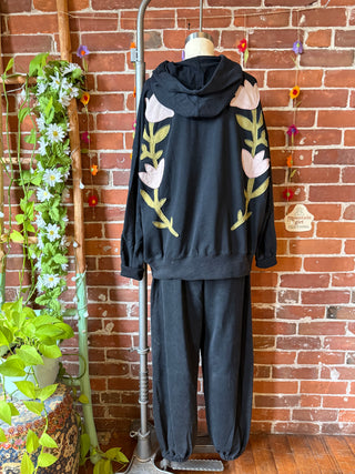 Good Vibes Artisan Bloom Floral Hoodie Sweatshirt
