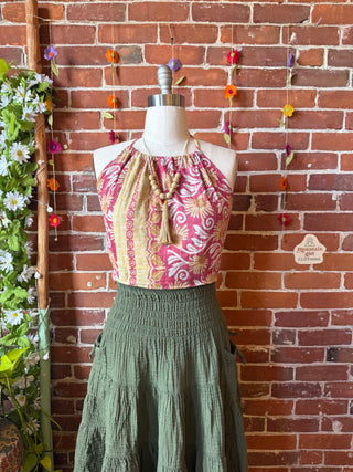 Size 0-12 In Bloom Reversible Kantha Halter Top