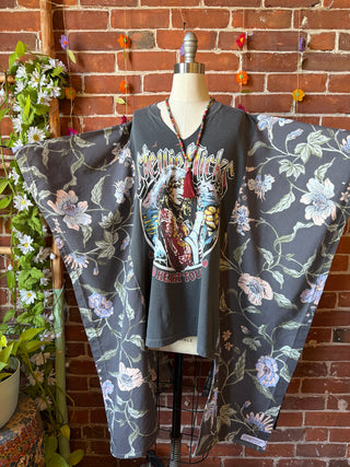 OOAK Summer Collection- Upcycled Stevie Nicks Inspired Poncho Hi Lo Tee