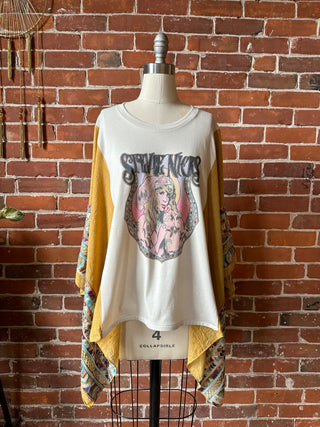 Mystical Stevie Nicks Inspired Golden Yellow Embroidered Poncho