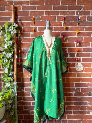 Summer Dreams 100% Silk Poncho Robe- Fair Trade Made