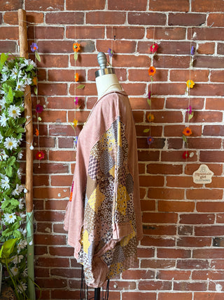 OOAK Summer Collection - Upcycled Flower Patch Patchwork Poncho Style Top 🌼