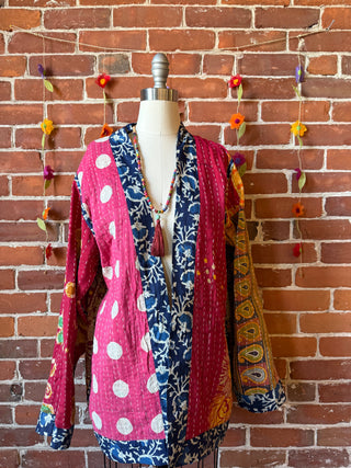 Eclipse Reversible Kantha Kimono Patchwork Jacket