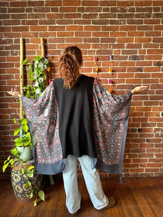 David Bowie Inspired Hybrid Boho Hi Lo Poncho Top
