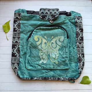 Butterfly Spirit Convertible Cotton Backpack / Shoulder Bag - Fair Trade Made