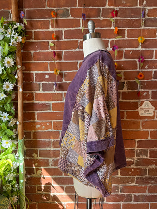 OOAK Summer Collection - Upcycled Flower Patch Patchwork Poncho Style Top