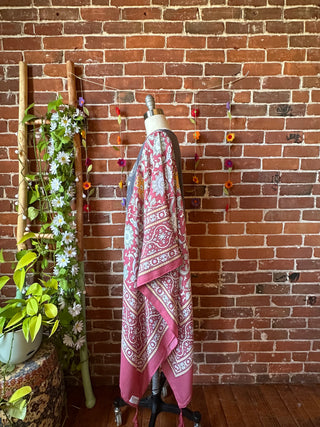 Celestial Sun Moon Stars Hybrid Boho Hi Lo Poncho Top