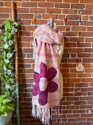 OOAK Autumn Collection- Upcycled Flower Kantha Patchwork Soft Oversized Scarf