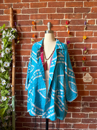 OOAK Summer Collection - Upcycled Led Zeppelin inspired Vintage Kantha Jacket