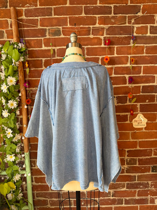 OOAK Spring Collection - Upcycled Kantha Flower Patch Patchwork Poncho Style Top 🌼