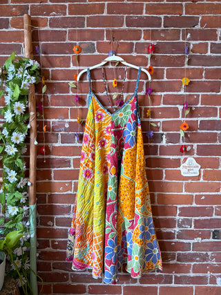 Coffee In The Morning Midi Kantha Summer Dress With Pockets - Fits up to 2X