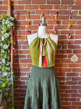Size 0-12 In Bloom Reversible Kantha Halter Top