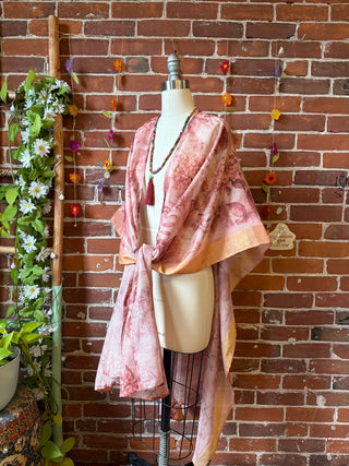 Summer Dreams 100% Silk Poncho Robe- Fair Trade Made