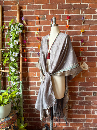 Summer Dreams 100% Silk Poncho Robe- Fair Trade Made