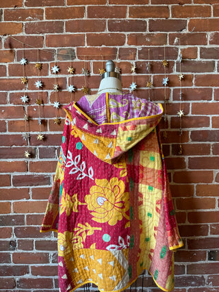 Willow Reversible Kantha Hooded Patchwork Jacket