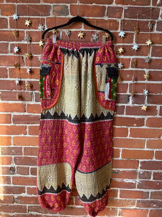 L/XL Genevieve Kantha Cargo Harem Pants