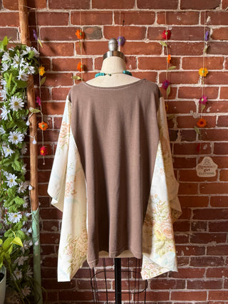 OOAK Autumn Collection- Upcycled  Poncho Tee