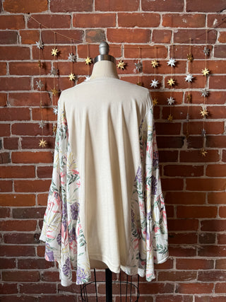 Stevie Nicks Inspired Mystical Botanical Flowy Bell Sleeve Top