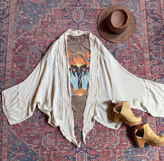 Mountain Meadow 100% Cotton Gauze Boho Light Kimono Layer - Multiple Colors Available
