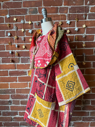 Twilight Reversible Kantha Cowl Pullover