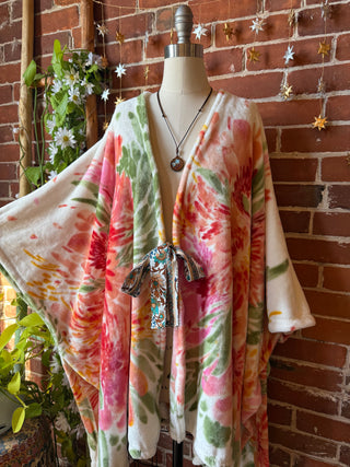 OOAK Autumn Collection - Upcycled Floral Dreams Ruana Robe