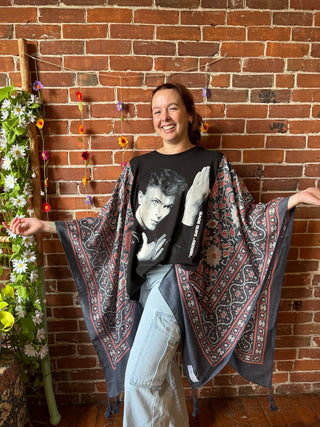 David Bowie Inspired Hybrid Boho Hi Lo Poncho Top