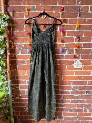 Forest Song Embroidered Cotton Wide Leg Overalls 🌿 -Multiple Sizes