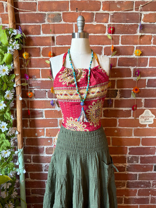 Size 0-12 In Bloom Reversible Kantha Halter Top