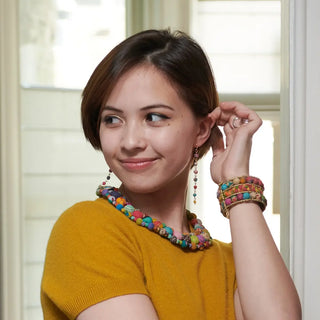 Kantha Milieu Linear Earrings -Fair Trade Made