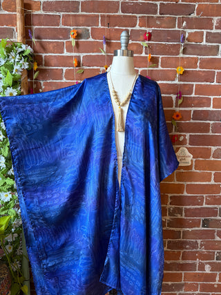 Summer Dreams 100% Silk Poncho Robe- Fair Trade Made