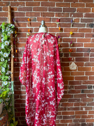 Summer Dreams 100% Silk Poncho Robe- Fair Trade Made