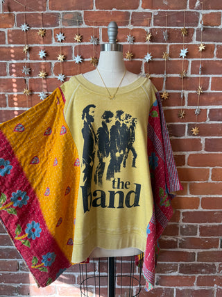 Upcycled The Band Kantha Poncho Sweatshirt