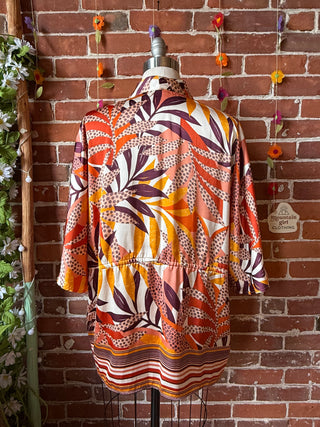 OOAK Summer Collection- Upcycled Silky Kimono Robe with Pockets
