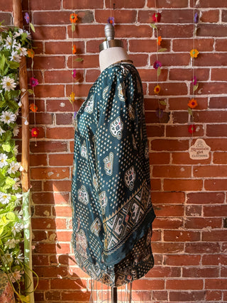 Autumn Moon Silky Flowy Kimono - Fair Trade Made - Final Sale