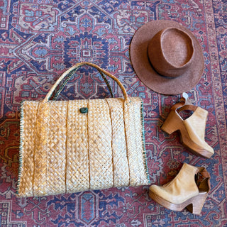 Second Hand Finds - Woven Vintage Boho Beach Bag