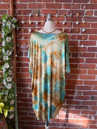 OOAK Winter Collection- Crescent Kantha Moon Tie Dye Free Flowing Tunic / Top