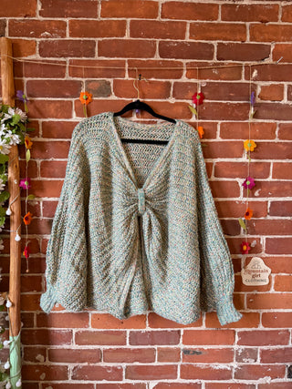 Moonlit Meadow Two-Way Sweater - Butterfly Style Knit Pullover