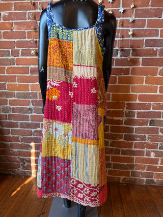 Patchwork Kantha Solstice Midi Dress