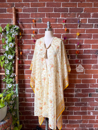 Summer Dreams 100% Silk Poncho Robe- Fair Trade Made